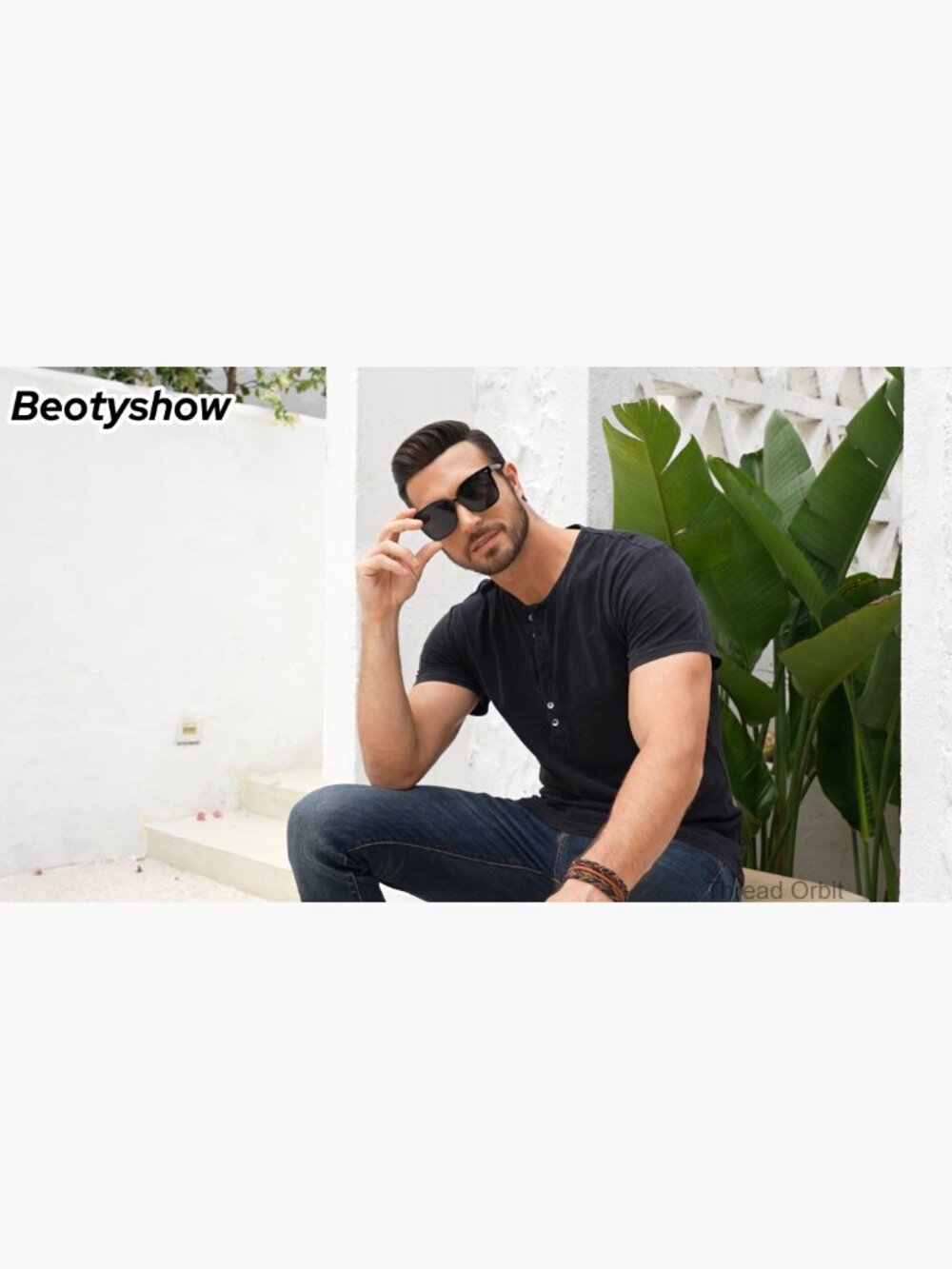 Mens Distressed Henley Shirt Retro Short Sleeve Tee Casual Button Down Washed - Picture 4 of 4
